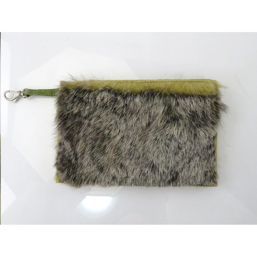 CHANEL Rabbit Fur Tote - Olive and Tan - Picture 15 of 16